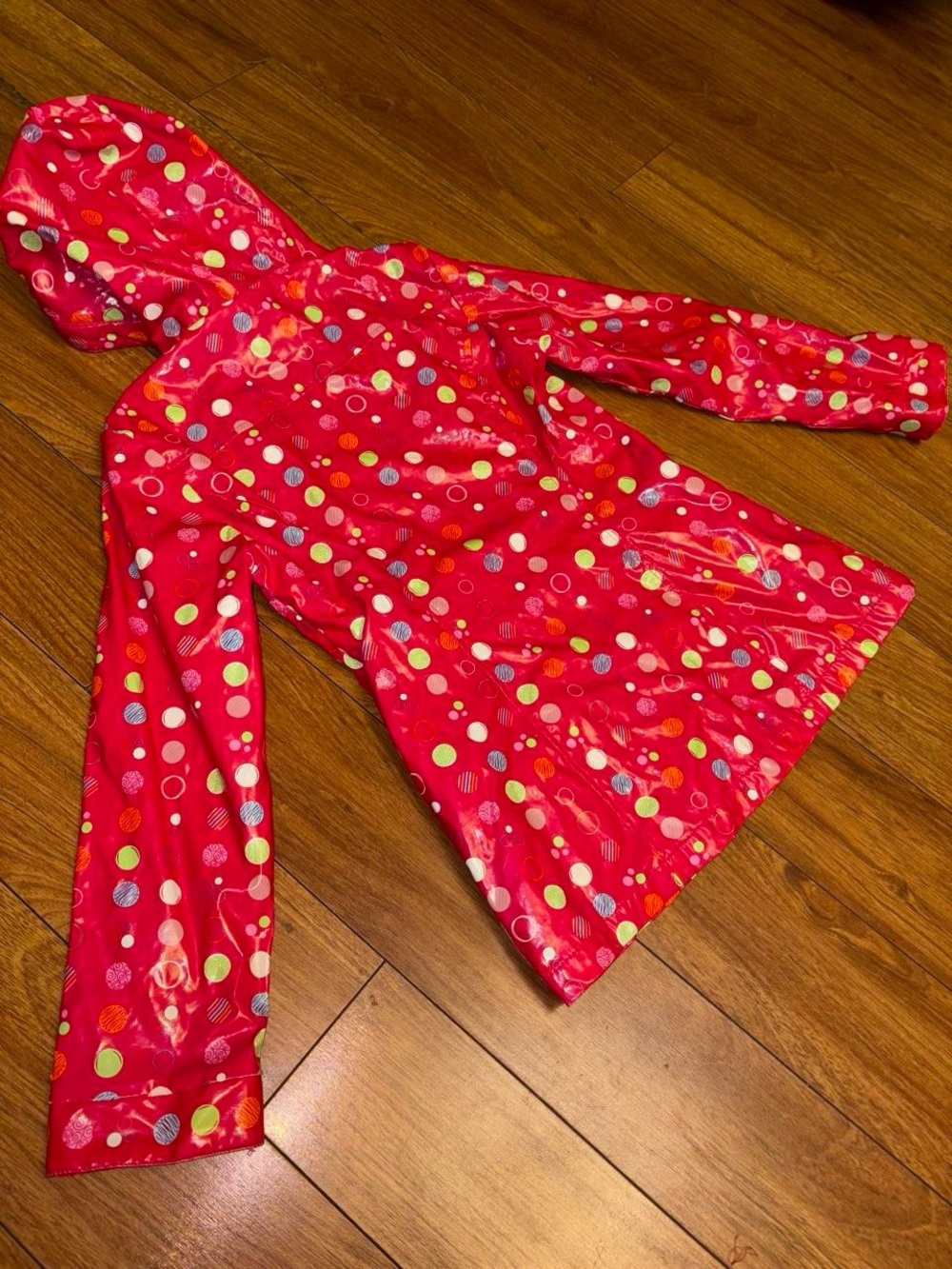 Vintage Y2K Justice Rain Jacket with polka dots - Picture 7 of 8